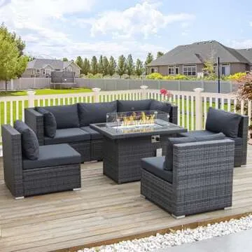 NICESOUL Extra Large Rattan Patio Furniture Set