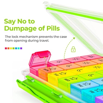 Moisture-Proof Weekly Pill Organizer for Daily Medication