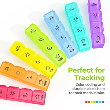 Moisture-Proof Weekly Pill Organizer for Daily Medication