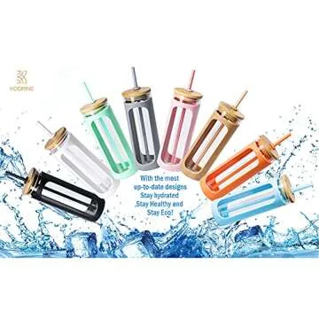 Kodrine 20oz Glass Water Tumbler with Straw – Stylish and Functional