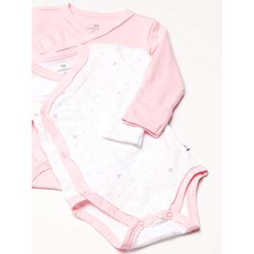 HonestBaby unisex baby 3-pack Organic Cotton Long Sleeve Side-snap Kimono Bodysuits and Toddler T Sh...