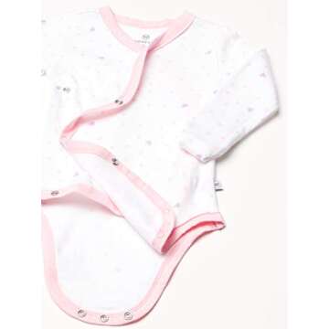 HonestBaby unisex baby 3-pack Organic Cotton Long Sleeve Side-snap Kimono Bodysuits and Toddler T Shirt Set, Love Dot, Newborn US