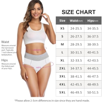 Wirarpa Women's Soft Cotton Underwear High Waist Breathy 5 Pack
