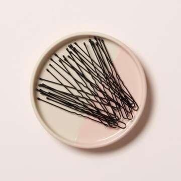 Diane Extra Large 3” Hair Pins for Women, Girls, Hairdressing, Salon, U Shaped Hair Pins with Ball Tips for Securing Updos, Buns, Braids, and Everyday Styles, Black (32 Count)