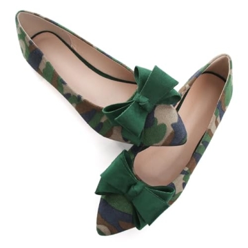 SAILING LU Women's Pointed Toe Ballet Flats Comfortable Cute Bow-Knot Loafers Solid Color Suede Slip...