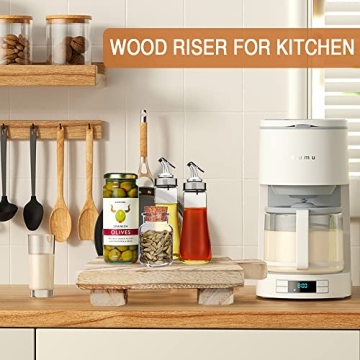 Wood Pedestal Stand Riser for Kitchen and Bathroom Decor