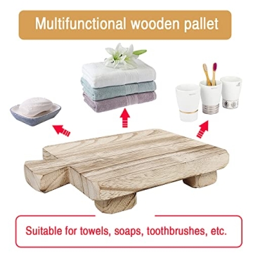 Wood Pedestal Stand Riser for Kitchen and Bathroom Decor