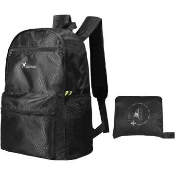 Waterproof Lightweight Hiking Backpack - Black Daypack