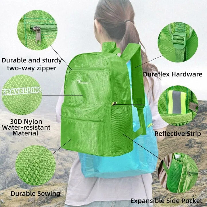 Waterproof Lightweight Hiking Backpack - Black Daypack