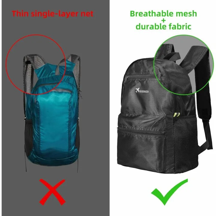 Waterproof Lightweight Hiking Backpack - Black Daypack