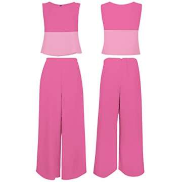ROYLAMP Summer 2 Piece Outfits with Crop Top & Pants Set