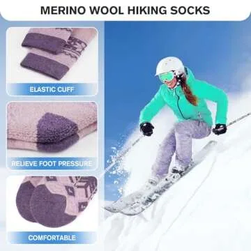 Warm Merino Wool Socks for Women - SIMIYA 5 Pack