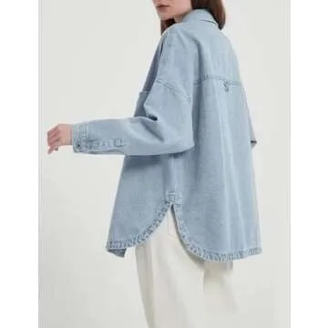 CYLADY Women's Oversized Denim Shirt - Stylish & Versatile