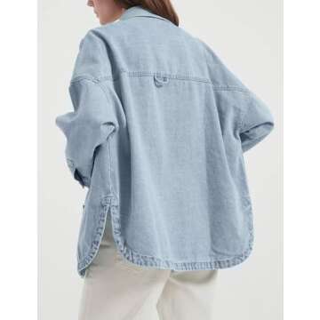 CYLADY Women's Oversized Denim Shirt - Stylish & Versatile