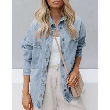 CYLADY Women's Oversized Denim Shirt - Stylish & Versatile