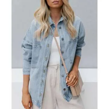 CYLADY Women's Oversized Denim Shirt - Stylish & Versatile
