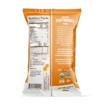 Puffworks Baby Organic Peanut Butter Puffs for Safe Snacking