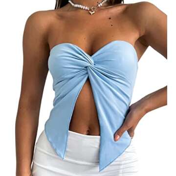 Women Y2K Off Shoulder Tube Top for Casual Fashion