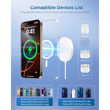 Bohuma Magnetic Wireless iPhone Charger: Mag-Safe Charging Pad Compatible with iPhone 16 15 14 Pro M...