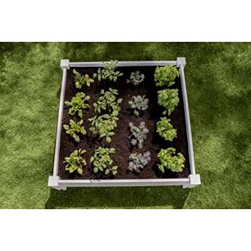 Vita Classic 4'X4'x11 Vinyl Raised, White VT17108 x 4ft Modular Garden Bed, 11" H