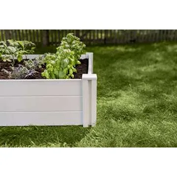 Vita Classic 4'X4'x11 Vinyl Raised, White VT17108 x 4ft Modular Garden Bed, 11" H
