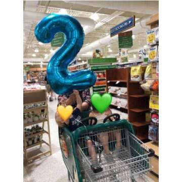 40 Inch Blue Number Balloons for Birthday Party Decor