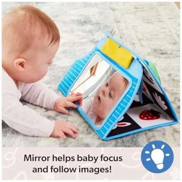 Ms. Rachel Official Tummy Time Activity Bus Folding Play Mat with Baby Mirror & Sensory Toys for Interactive Play Baby Learning Toys for Boys & Girls Ages 0-1+