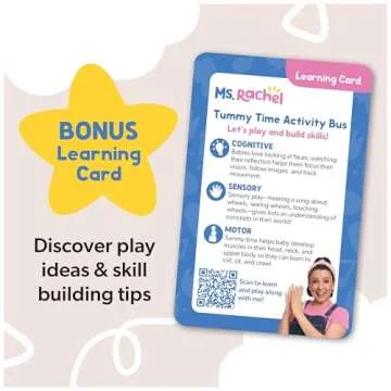 Ms. Rachel Official Tummy Time Activity Bus Folding Play Mat with Baby Mirror & Sensory Toys for Interactive Play Baby Learning Toys for Boys & Girls Ages 0-1+