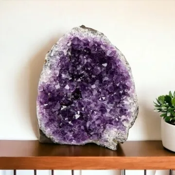 SAMSARI Amethyst Crystal Geode for Meditation and Decor