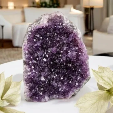 SAMSARI Amethyst Crystal Geode for Meditation and Decor