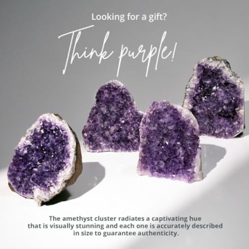 SAMSARI Amethyst Crystal Geode for Meditation and Decor