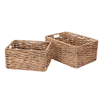 Villacera Handmade Wicker Baskets Set of 2 for Home Storage
