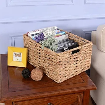 Villacera Handmade Wicker Baskets Set of 2 for Home Storage