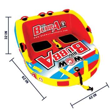 WOW World of Watersports Super Bubba 1 or 2 Person Inflatable Towable Deck Tube for Boating | 17-1050