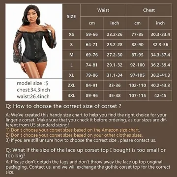 Elegant SZIVYSHI Women's Lace-up Corset with Sleeves