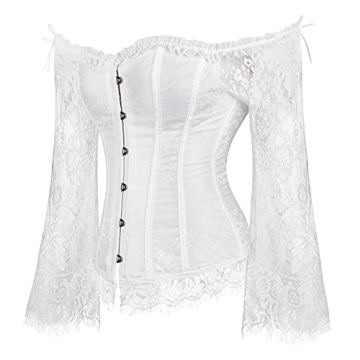 Elegant SZIVYSHI Women's Lace-up Corset with Sleeves