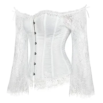Elegant SZIVYSHI Women's Lace-up Corset with Sleeves