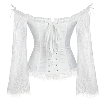 Elegant SZIVYSHI Women's Lace-up Corset with Sleeves