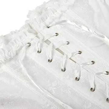 Elegant SZIVYSHI Women's Lace-up Corset with Sleeves