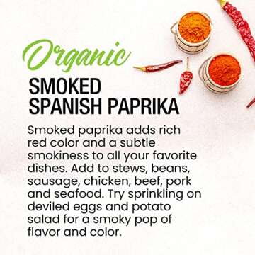 The Spice Lab Organic Smoked Paprika - Vegan Gourmet Spanish Paprika Powder - 1.9 oz French Jar Seas...