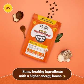 High-Caffeine Mushroom Coffee with 7 Superfood Mushrooms