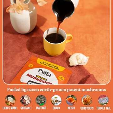 High-Caffeine Mushroom Coffee with 7 Superfood Mushrooms