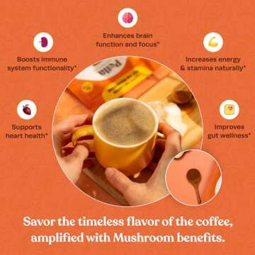 High-Caffeine Mushroom Coffee with 7 Superfood Mushrooms