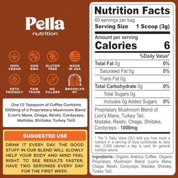 High-Caffeine Mushroom Coffee with 7 Superfood Mushrooms