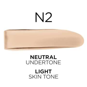 L'Oreal Paris True Match Super-Blendable Foundation, Medium Coverage Liquid Foundation Makeup, N2, Light, 1 Fl Oz