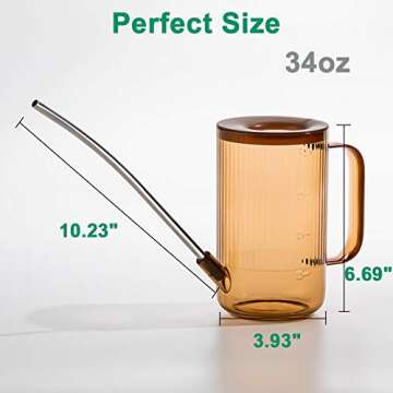 Tennedriv Green Long Spout Watering Can for Indoor Plants