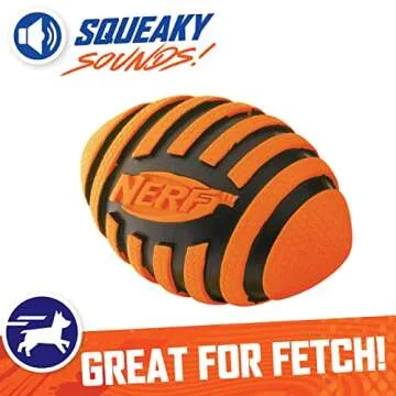 Nerf Dog Rubber Football Toy - Durable & Squeaky Fetch Toy