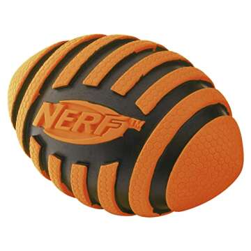 Nerf Dog Rubber Football Toy - Durable & Squeaky Fetch Toy