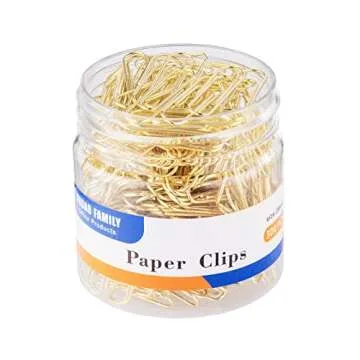 Paper Clips, 300-Count, Paperclips, Paper Clip, Gold Paper Clips, 1.1 Inch (28mm) Small Paper Clips