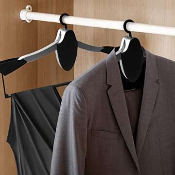 Car Coat Hanger with Backseat Storage Hook, for All Kinds of Clothes Jackets Suits Handbags, Purses, Coats, and Grocery Bags – Universal, Foldable, Suitable for Automotive, RV, Truck, SUV